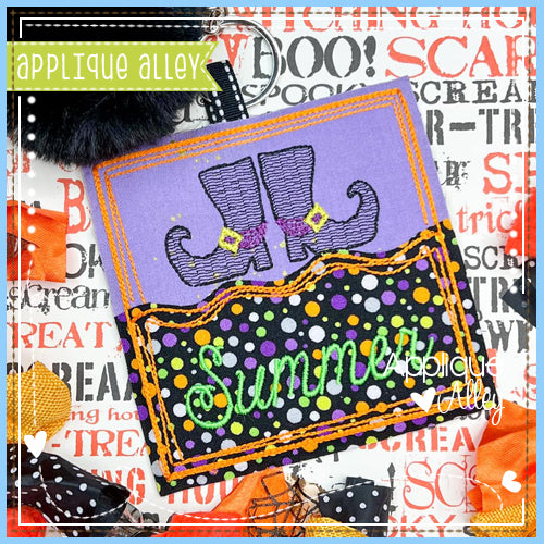 BAG TAG SPLIT SKETCH SQUARE WITCH BOOTS 7484AAEH