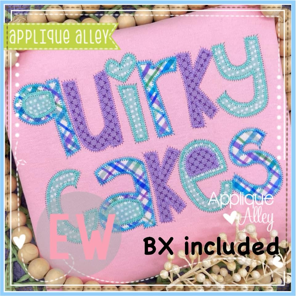 ZIG ZAG QUIRKY CAKES APPLIQUE FONT 8279AAEW