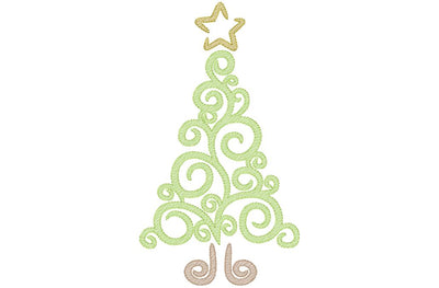 SKETCH SWIRLY CHRISTMAS TREE 8396AAEW