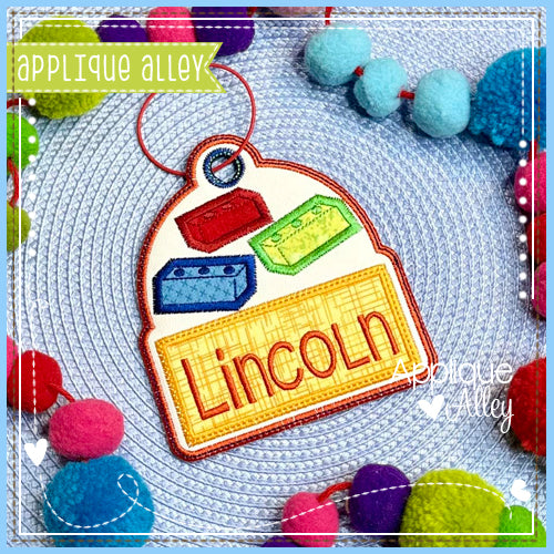 BAG TAG BUILDING BLOCKS WITH NAMEPLATE - SHAKER FRIENDLY - AAEH8850