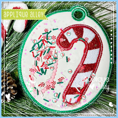 BAG TAG CANDY CANE OVAL - SHAKER FRIENDLY - AAEH8930