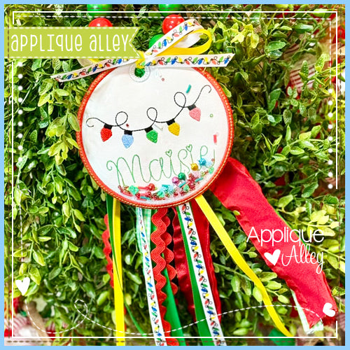 BAG TAG CIRCLE CHRISTMAS LIGHTS  - SHAKER FRIENDLY - AAEH8990