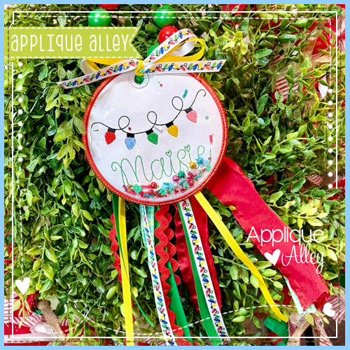 BAG TAG CIRCLE CHRISTMAS LIGHTS  - SHAKER FRIENDLY - AAEH8990