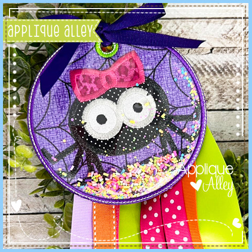 BAG TAG GOOGLY SPIDER BOW ON WEB - SHAKER FRIENDLY - AAEH8837