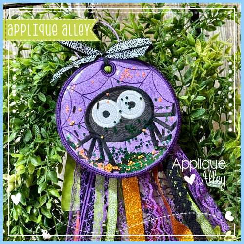 BAG TAG GOOGLY SPIDER ON WEB - SHAKER FRIENDLY - AAEH8838