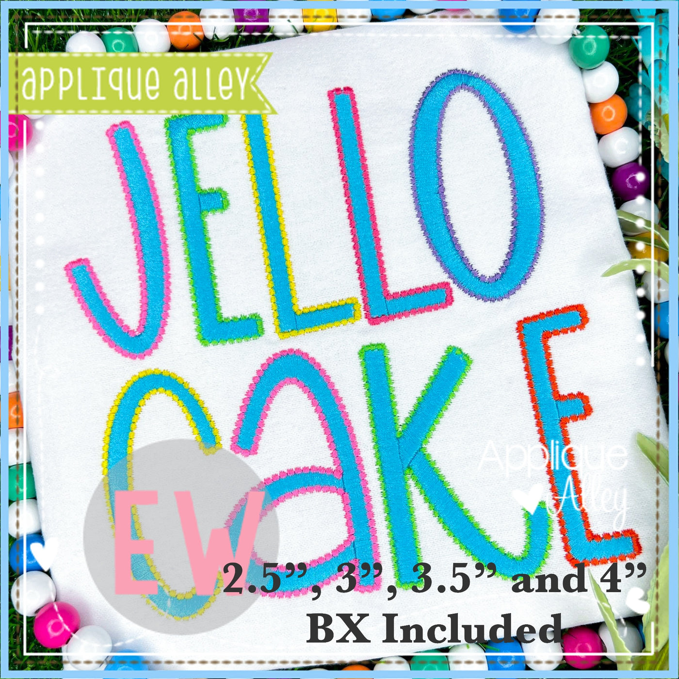 AA BEADED OUTLINE JELLO CAKE FONT AAEW8698