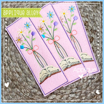 BOOKMARK FLOWERS AND BOOK  7904AAEH