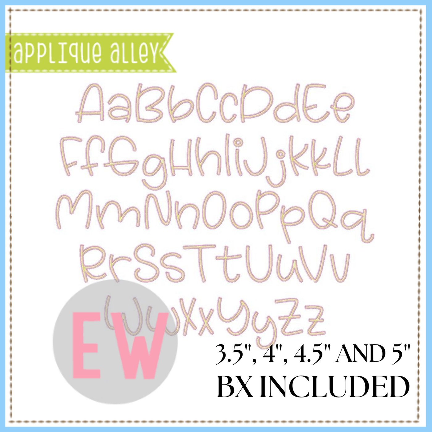 AA BEADED OUTLINE RILEY FONT AAEW8656