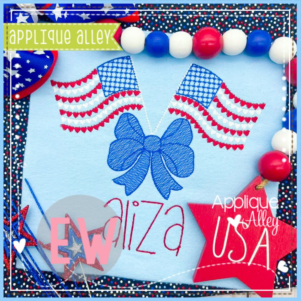 MIMS BOW AMERICAN FLAGS AAEW8649
