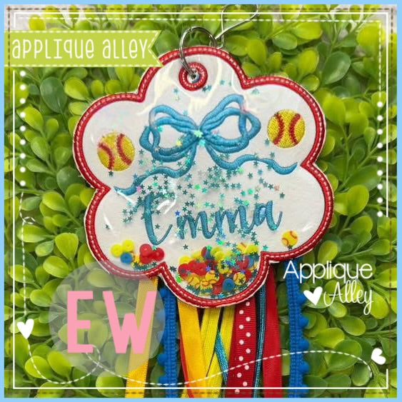 ITH MAILEY BOW SCALLOP SOFTBALL BAG TAG AAEW8789