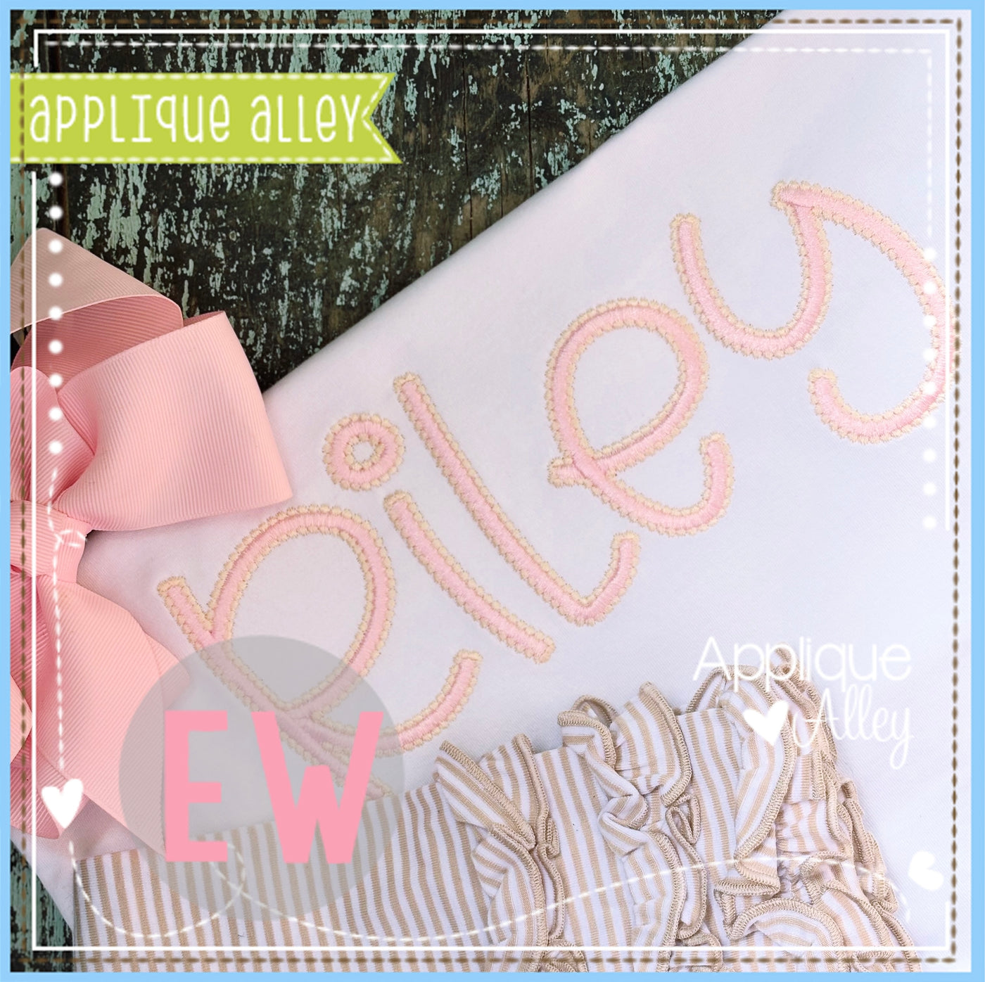 AA BEADED OUTLINE RILEY FONT AAEW8656