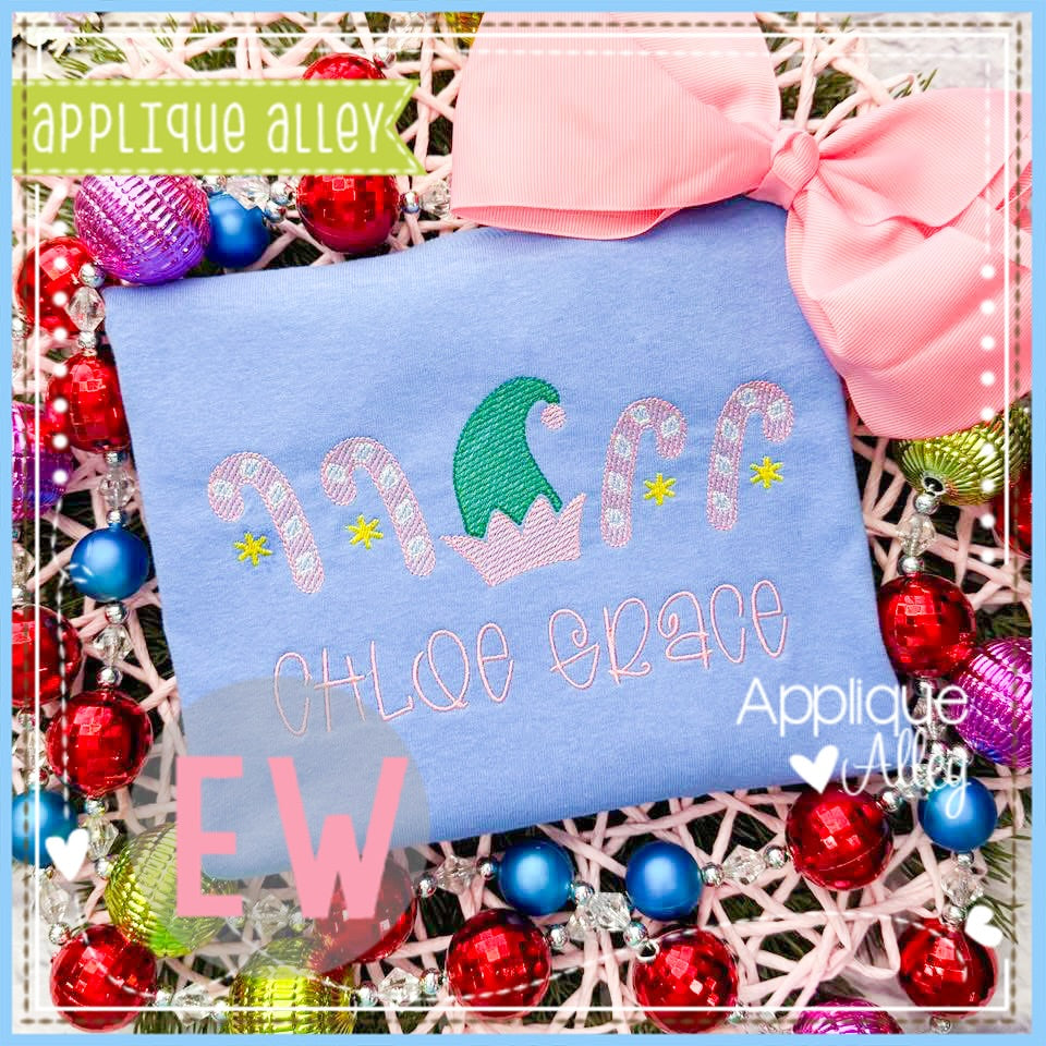 SKETCH ELF HAT CANDY CANES AAEW8952