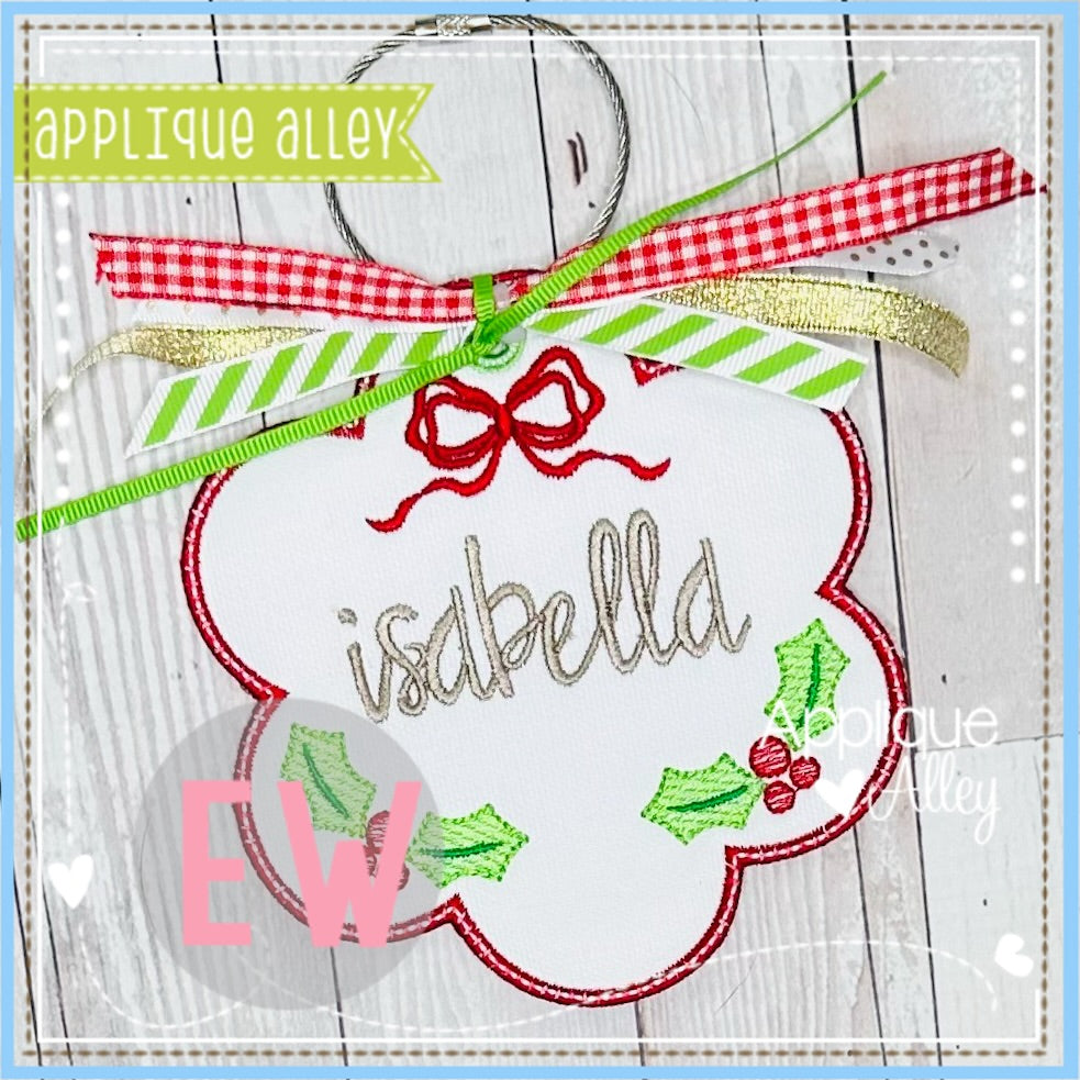 ITH SKETCH SCALLOP HOLLY BOW BAG TAG-SHAKER FRIENDLY-AAEW8907