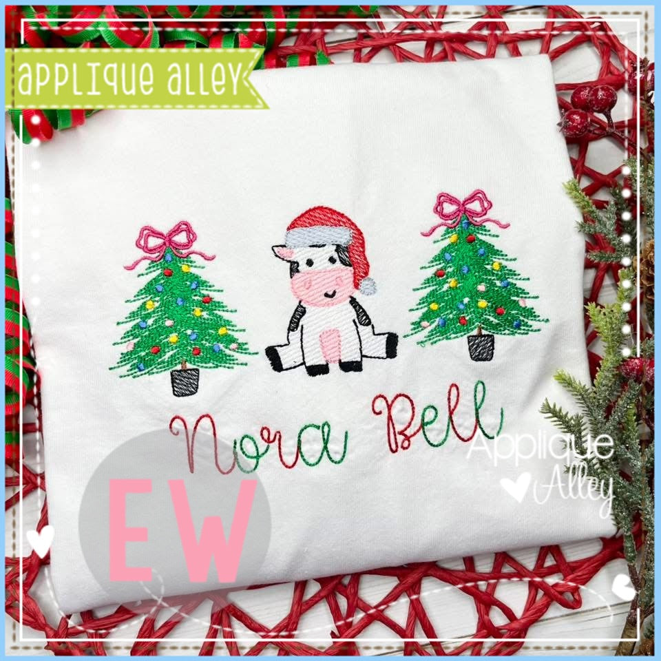 SANTA COW SCRIBBLE TREE TRIO AAEW8765