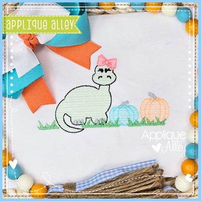 SCRATCHY DESSIE DINO BOW WITH PUMPKINS 8229AAEH