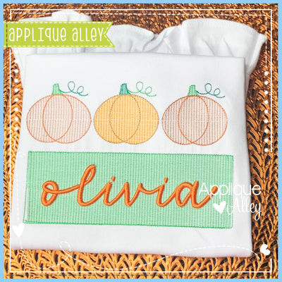 SCRATCHY SWIRL PUMPKIN TRIO WITH NAMEPLATE 8146AAEH