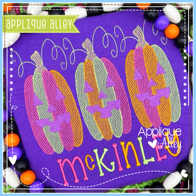 SCRATCHY TALL SWIRLY COLORED JACK O LANTERN TRIO 8281AAEH