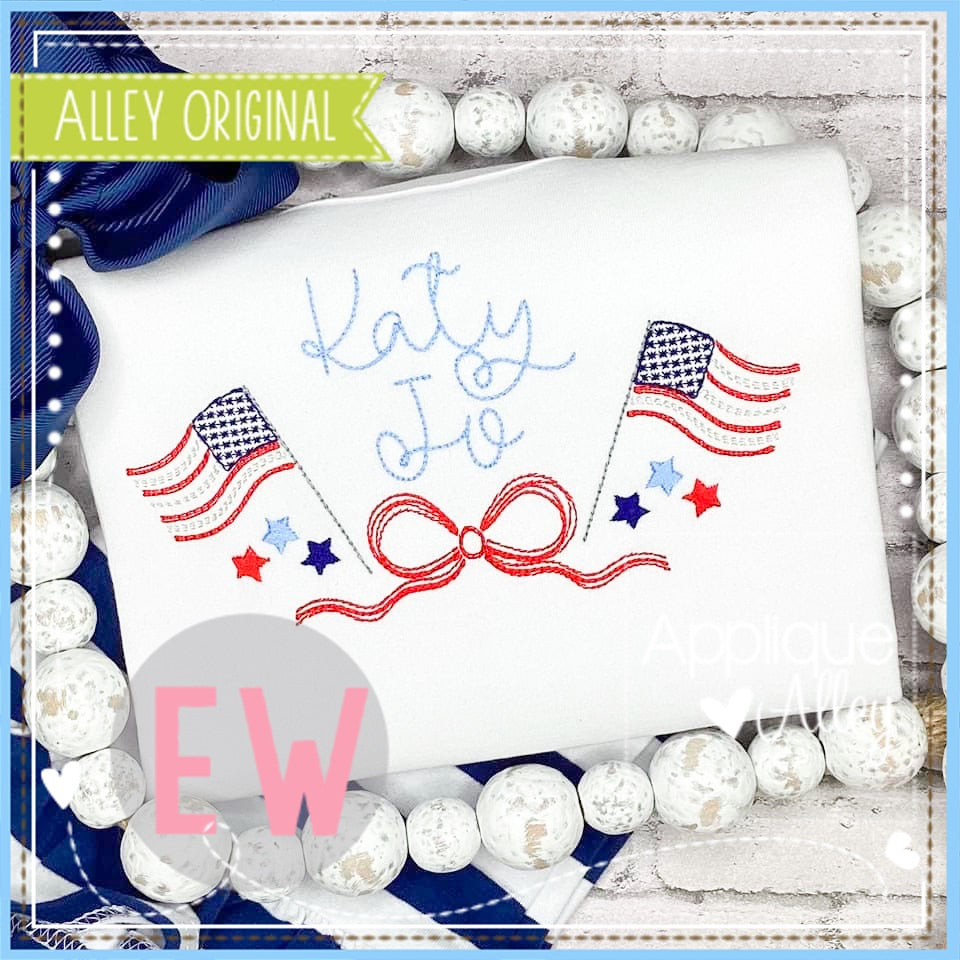 SCRIBBLE STARS AND STRIPES BOW SWAG FRAME 7224AAEW