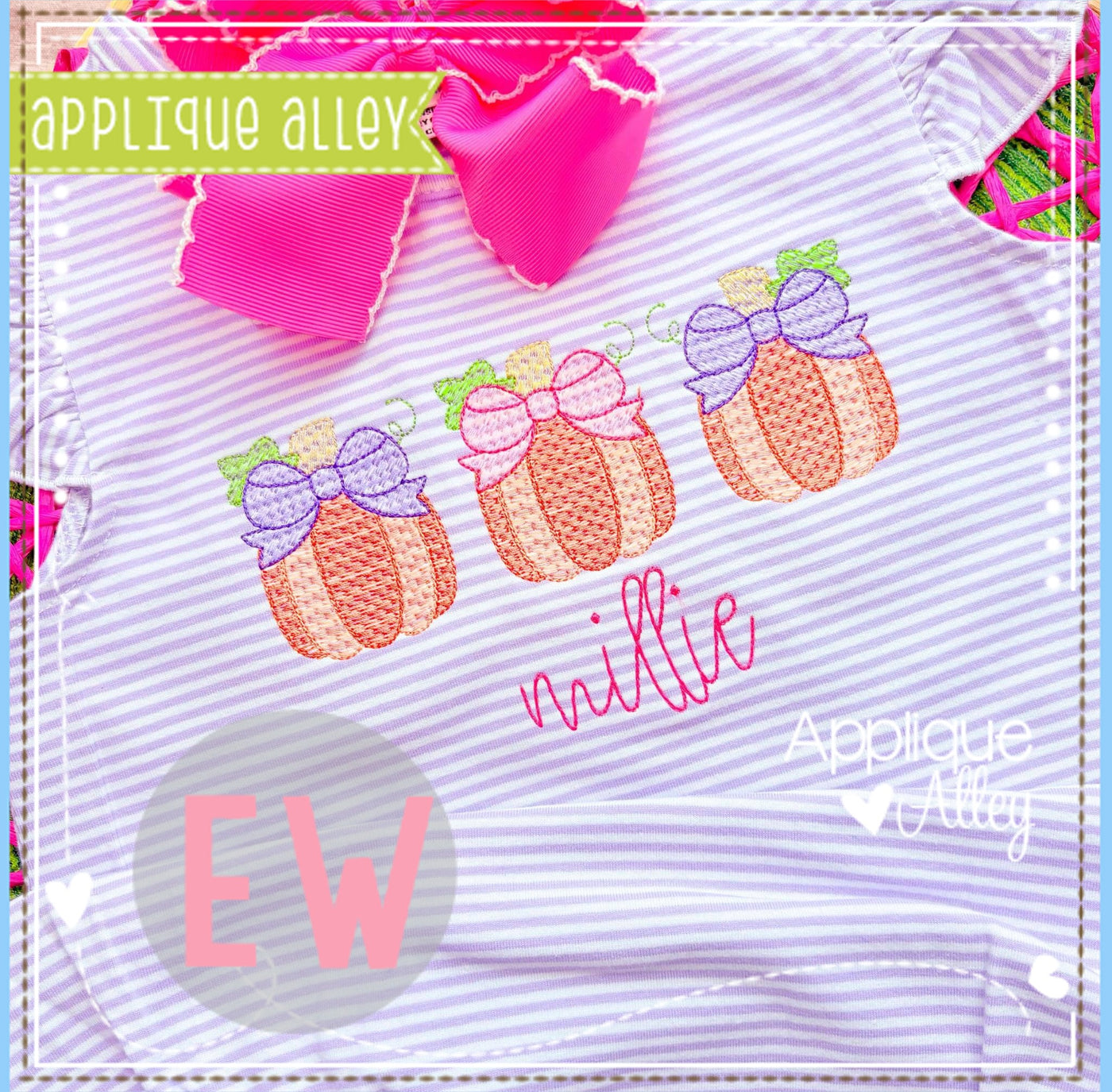 SKETCH GINGHAM PUMKPIN TRIO BOWS AAEW8728