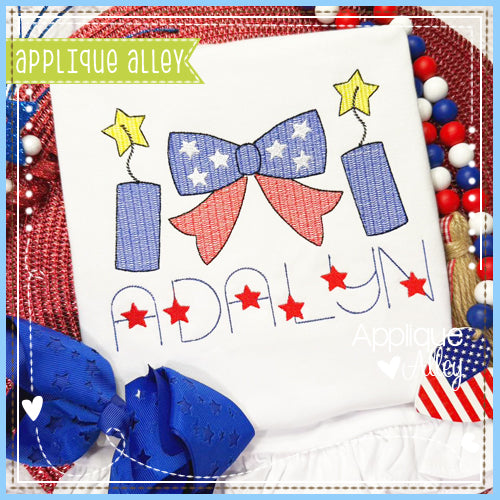 SKETCH PATRIOTIC BOW WITH FIREWORKS AAEH8682