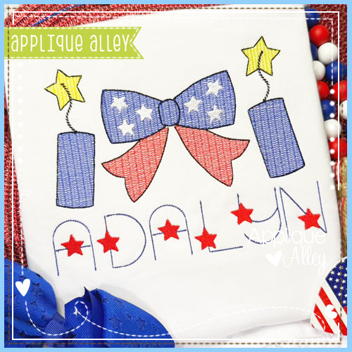 SKETCH PATRIOTIC BOW WITH FIREWORKS AAEH8682