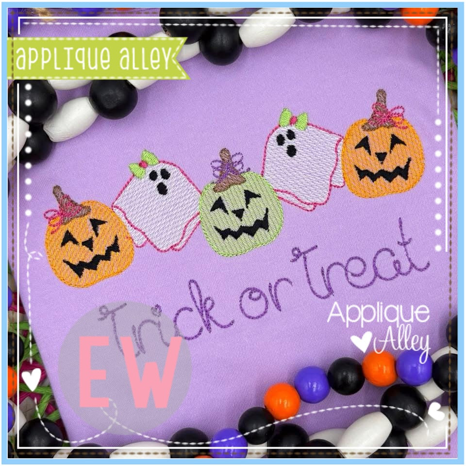 SKETCH SILLY SPOOKS WITH BOWS AAEW8732