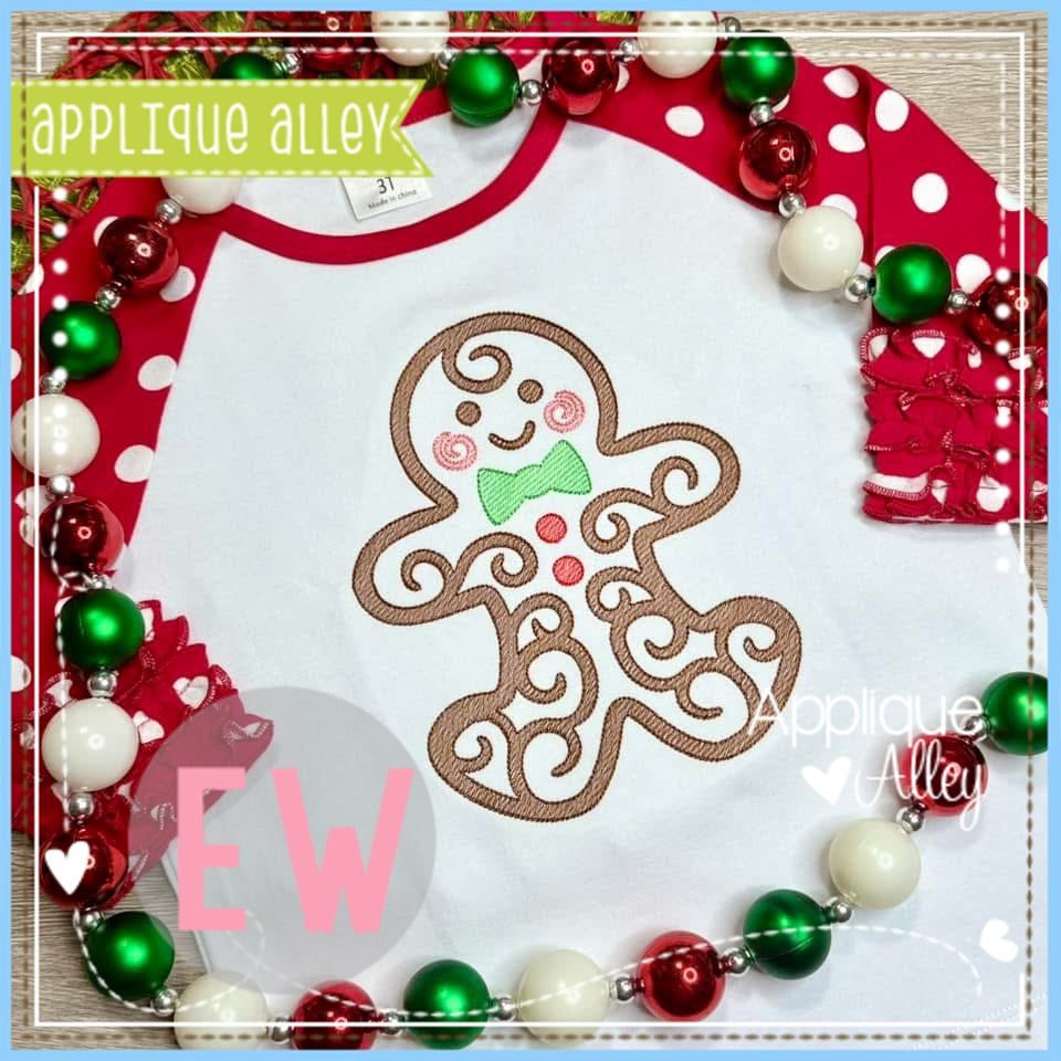 SKETCH SWIRLY GINGERBREAD MAN AAEW8991