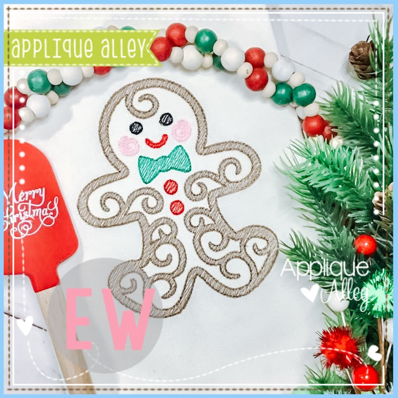SKETCH SWIRLY GINGERBREAD MAN AAEW8991