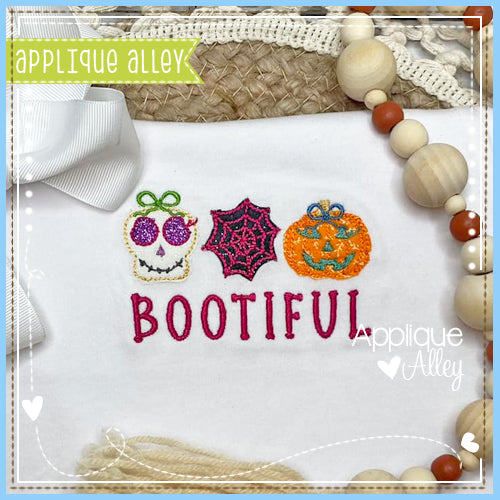 VINTAGE BOW SKULL WEB AND PUMPKIN TRIO 7606AAEH