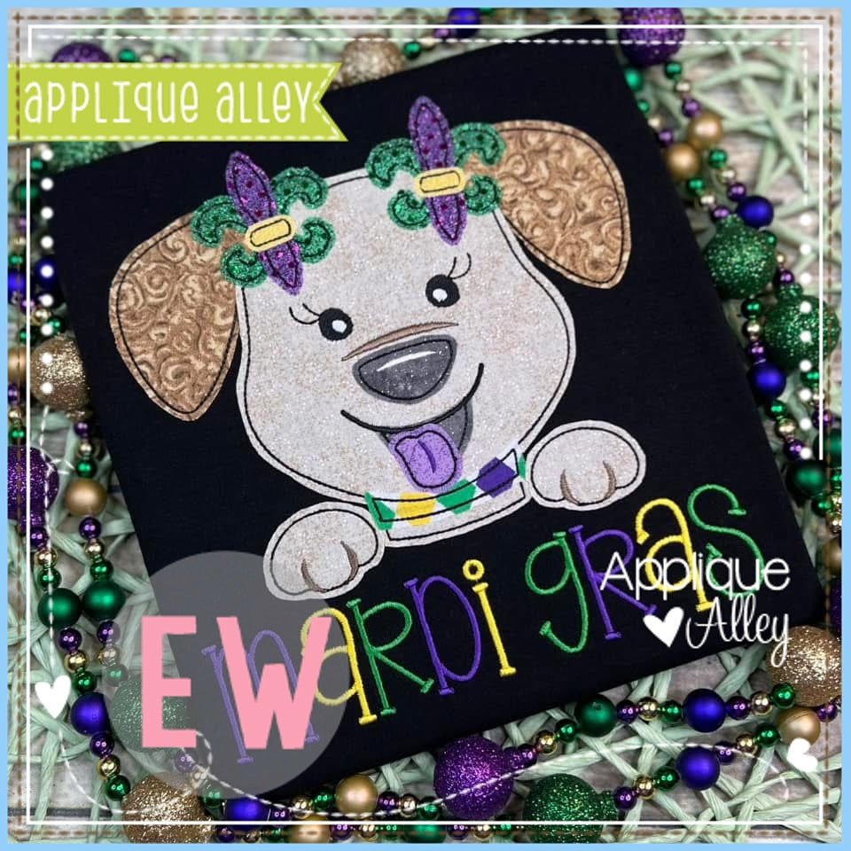 VINTAGE MARDI GRAS PUPPY FACE 8537AAEW