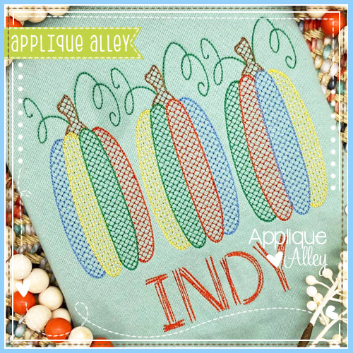 X SKETCH TALL SWIRLY COLORED PUMPKIN TRIO 8282AAEH