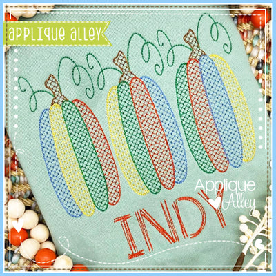 X SKETCH TALL SWIRLY COLORED PUMPKIN TRIO 8282AAEH