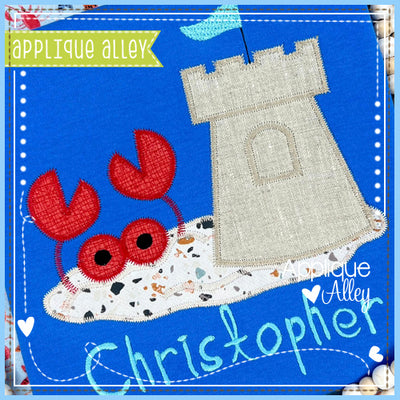 ZZ CRAB IN SAND WITH CASTLE AAEH8628