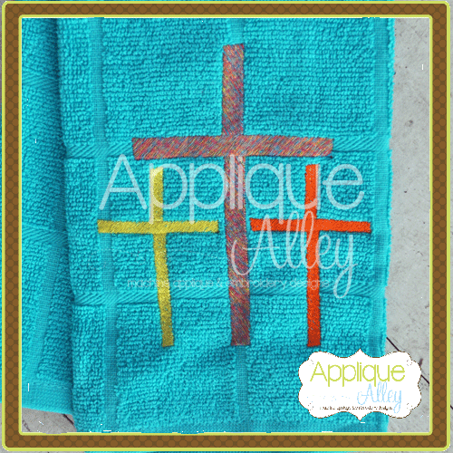 EMBROIDERED 3 SIMPLE CROSSES – appliquealley