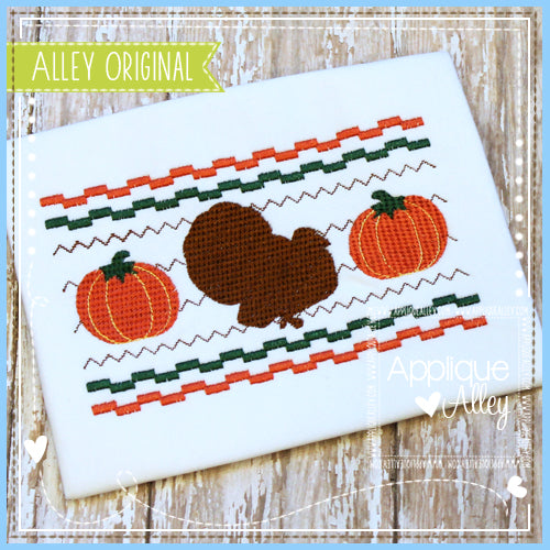 FAUX SMOCK TURKEY AND PUMPKINS