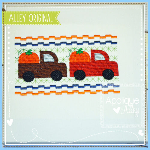 FAUX SMOCK PUMPKIN TRUCKS