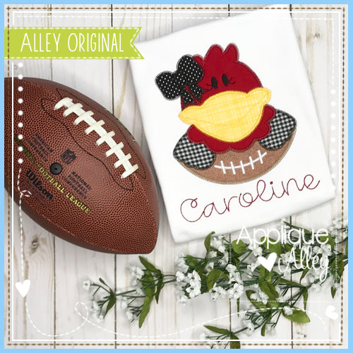 BLANKET STITCH ROOSTER GIRL FOOTBALL