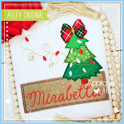CHRISTMAS TREE BOW WITH LIGHT STRING NAME PLATE 5187AAEH