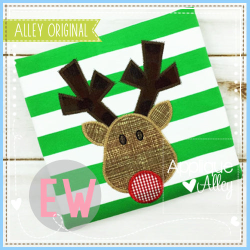 VINTAGE SATIN REINDEER FACE APPLIQUE AAEW