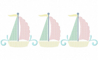 SCRATCHY SCALLOP SAILBOAT TRIO 6494AAEW