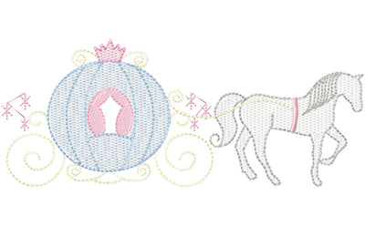 SMOCKED HORSE AND PRINCESS CARRIAGE 6877AAEW