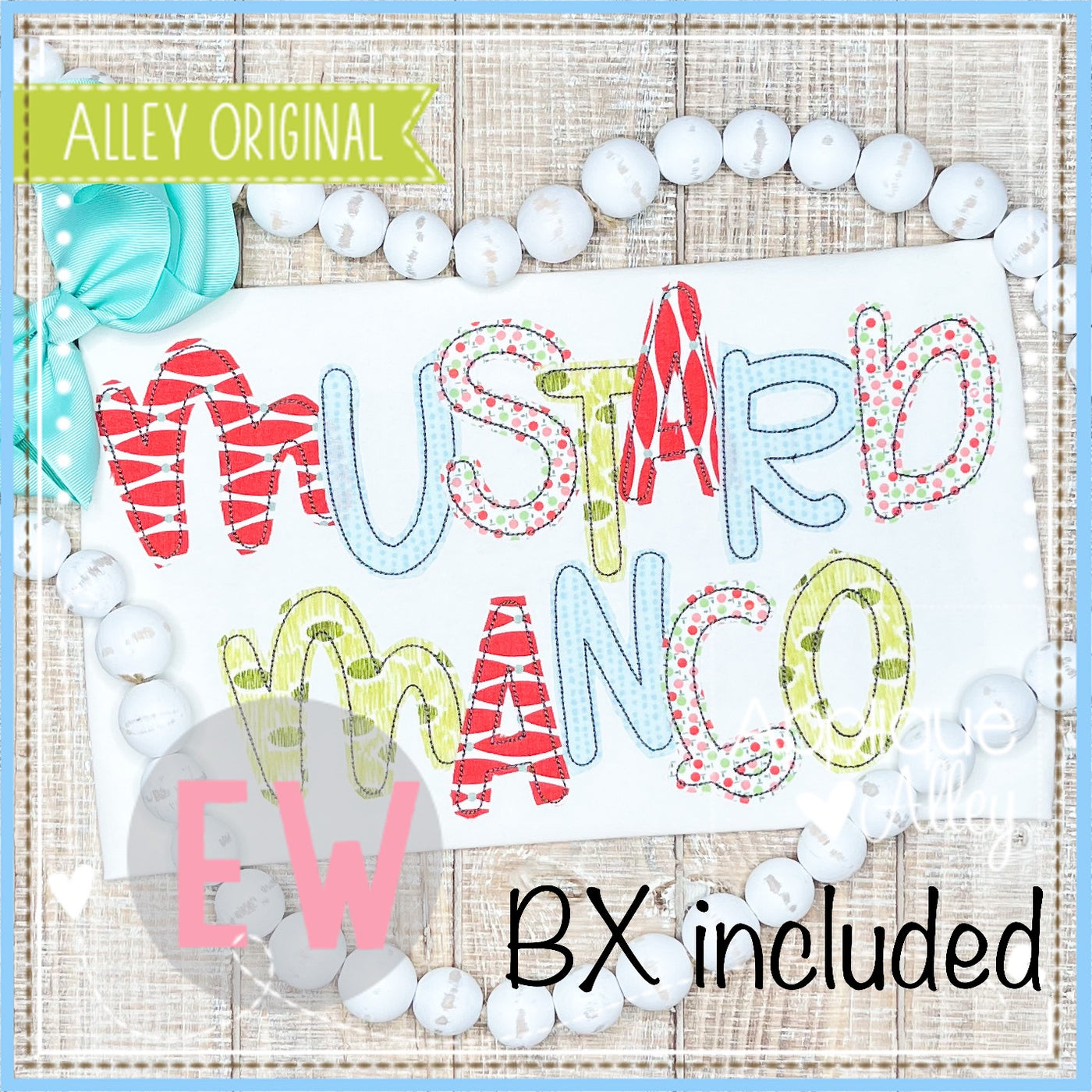 MUSTARD MANGO APPLIQUE FONT 6565AAEW