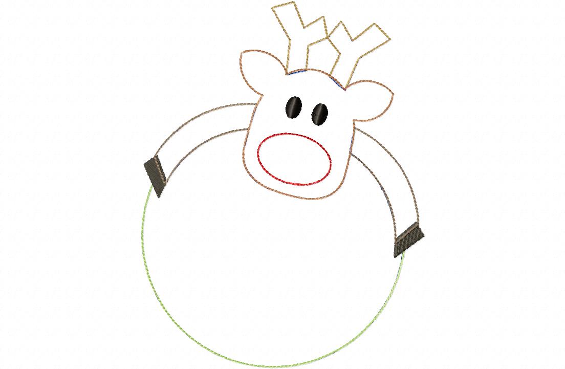VINTAGE RUDOLPH HUGGING CIRCLE – appliquealley