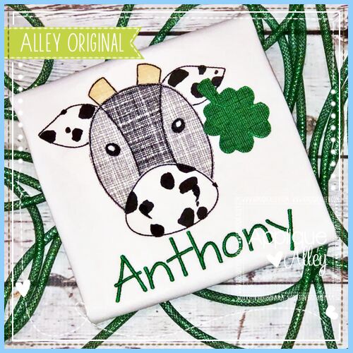 VINTAGE COW WITH CLOVER TAG - AAEH
