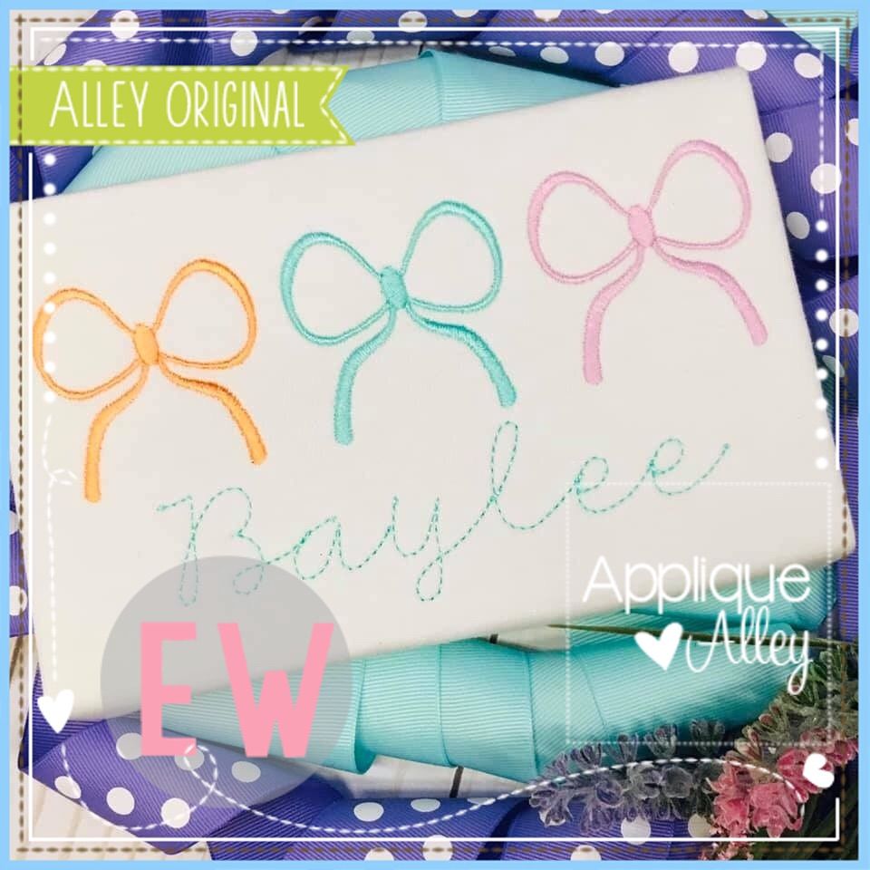 EMBROIDERY BOW TRIO AAEW