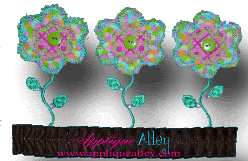 CAPRI FLOWER TRIO RIC RAC – appliquealley