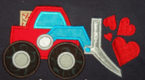 FRONT END LOADER WITH HEARTS