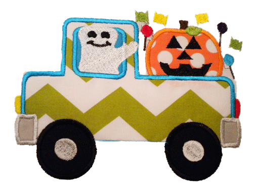 HALLOWEEN TRUCK WITH GHOST