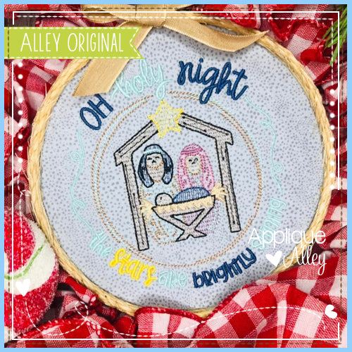 OH HOLY NIGHT FRAME WITH SCRATCHY SIMPLE NATIVITY 6102AAEH