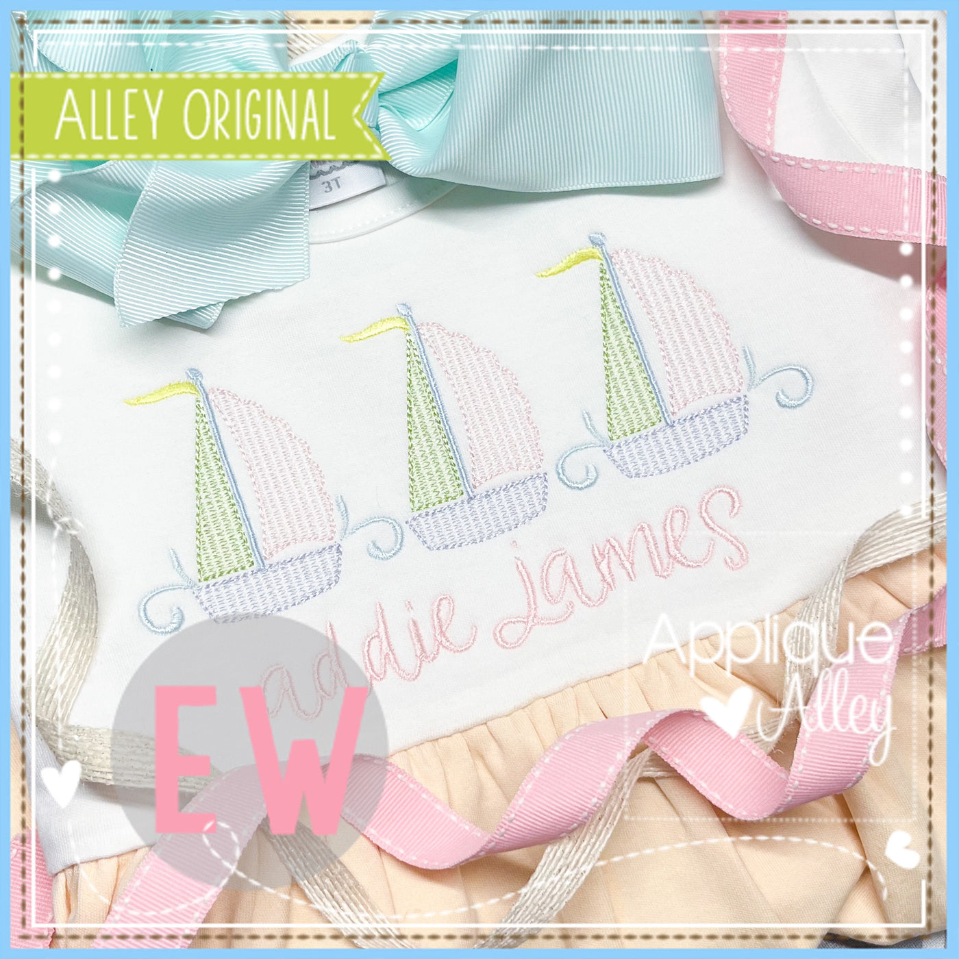 SCRATCHY SCALLOP SAILBOAT TRIO 6494AAEW